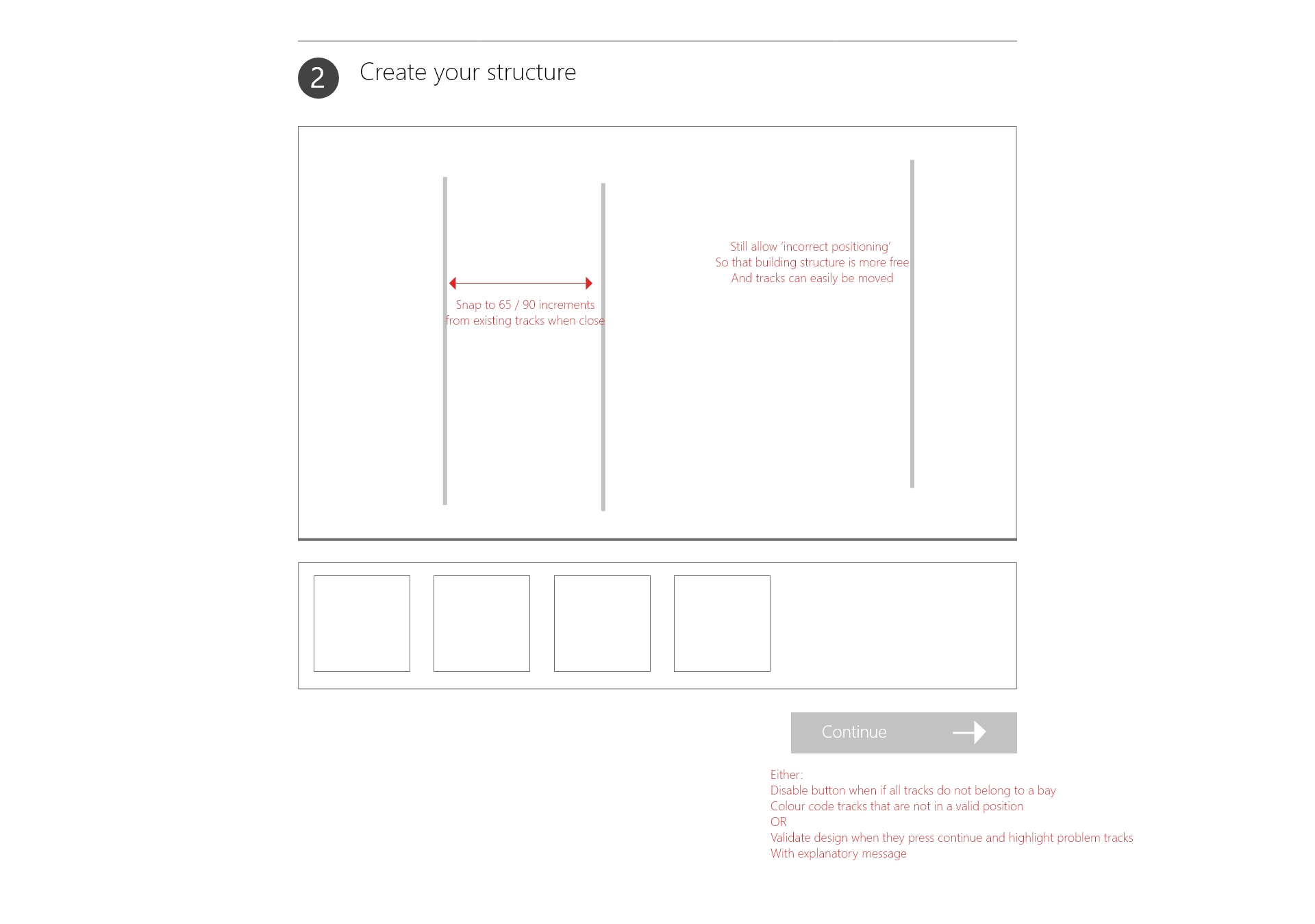 Mockup of tracks screen part 2